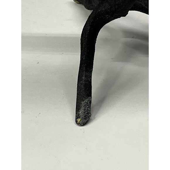 Vintage MCM Brass Flying Bird Crane or Heron On Painted Brass Stand 6.5” Tall - Picture 9 of 14